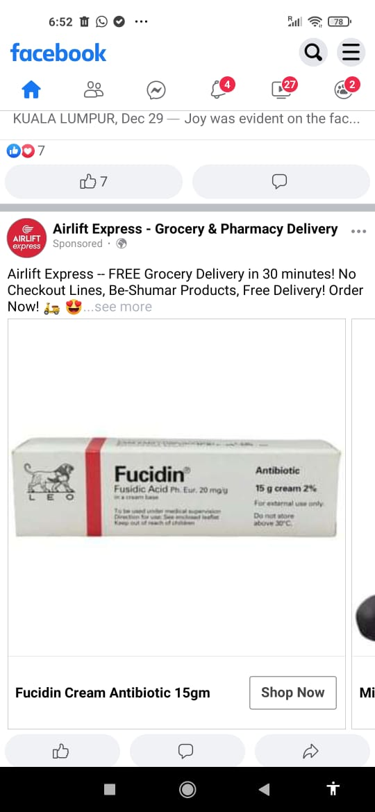 sponsored mobile ad in a user's Facebook newsfeed sponsored mobile ad in a user's Facebook newsfeed